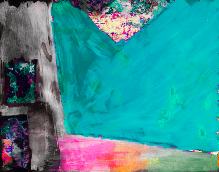 fine art prints by ryan lutz this abstract, blue piece is called love panther, 2020 the price is 500 usd)