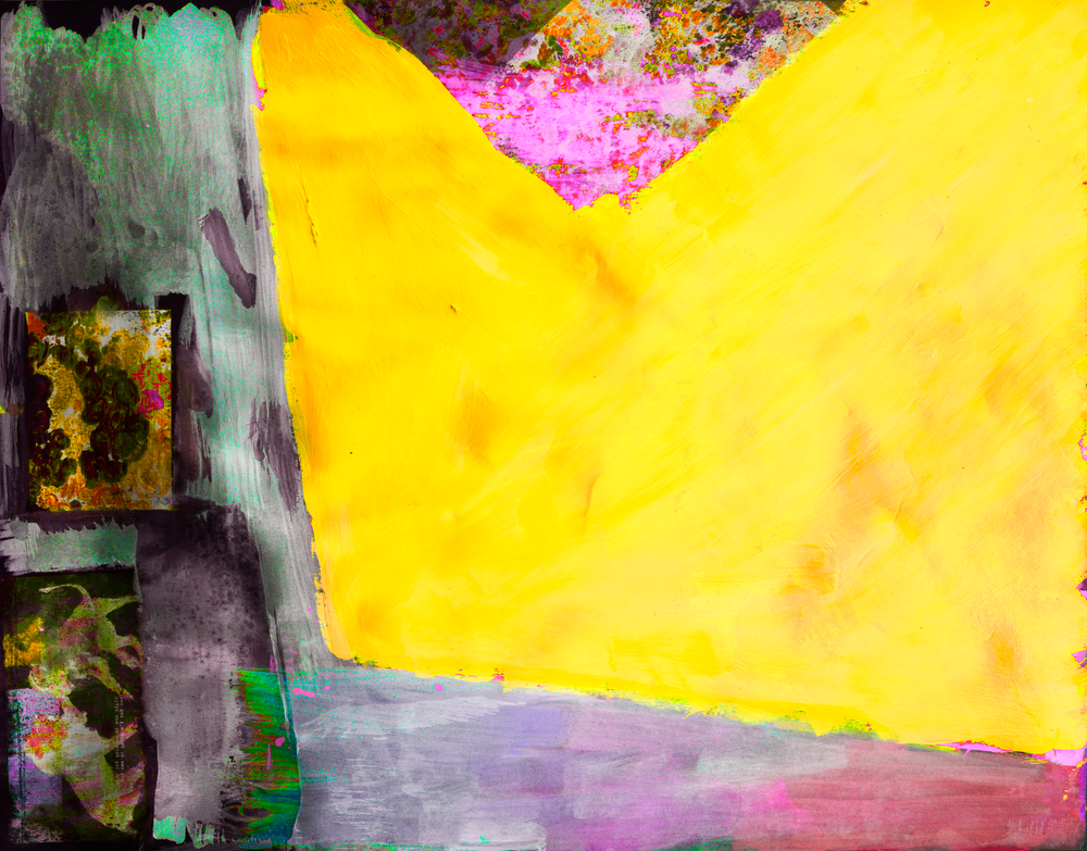 fine art prints by ryan lutz this abstract, yellow piece is called love yellow, 2020 the price is 500 usd)